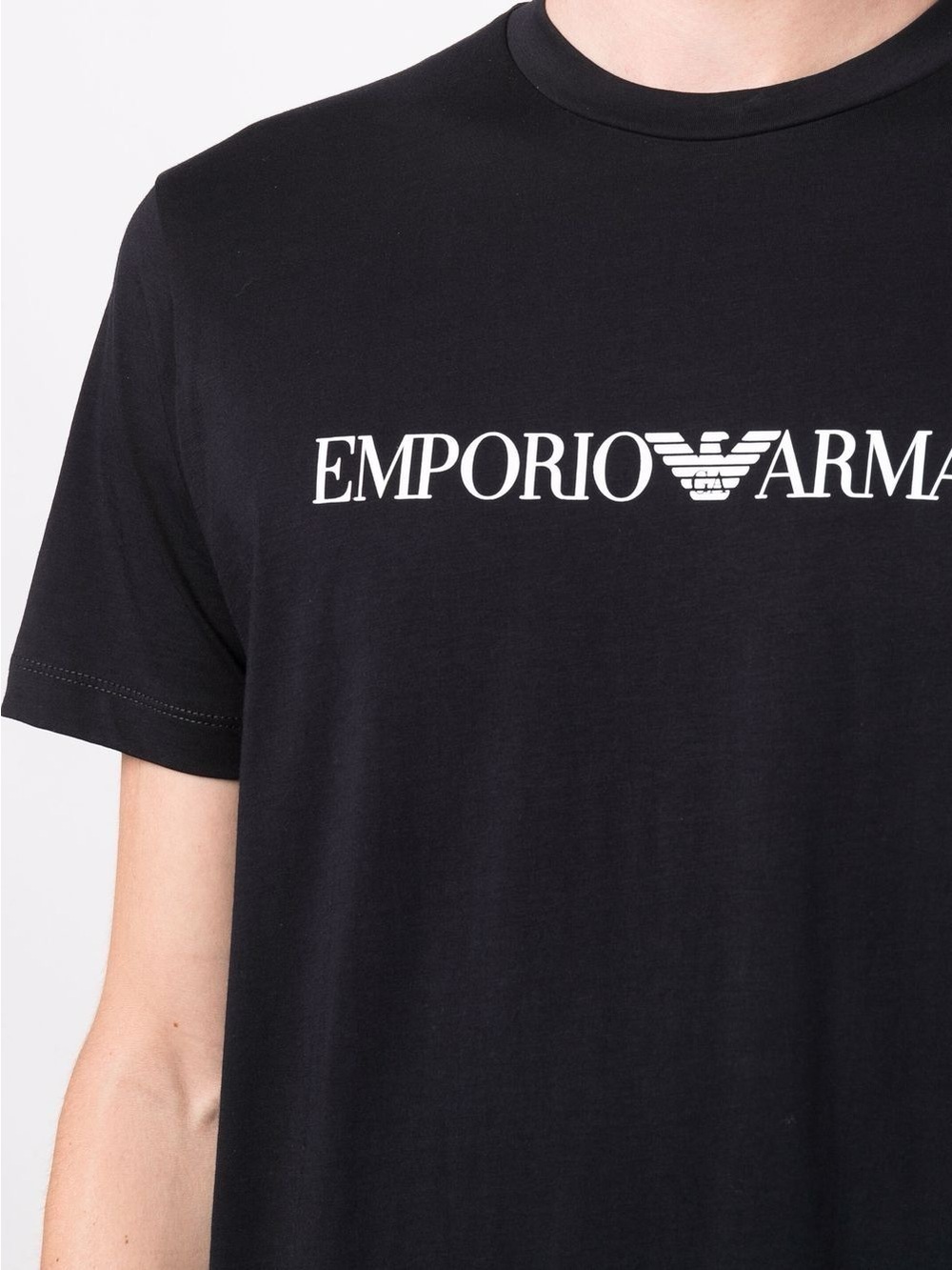 Emporio Armani Black T-Shirt with White Logo